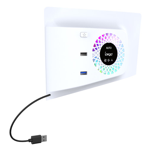 iPega PS5 Slim Temperature Control Cooling Fan Face Cover Cooler + USB HUB with RGB Lights iPega PS5 Slim Temperature Control Cooling Fan Face Cover Cooler + USB HUB with RGB Lights